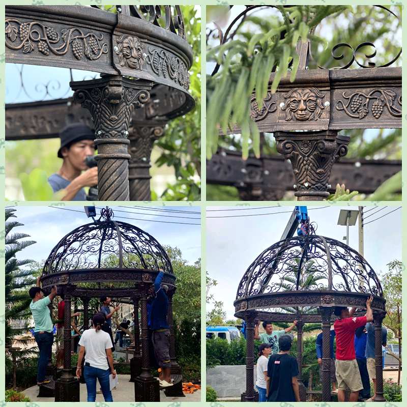 Der Garten-Gazebo des thailändischen Kunden ist angekommen: Installation läuft, Feedback ist hervorragend